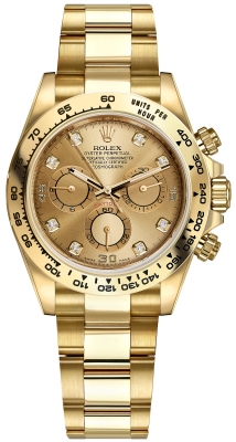Buy this new Rolex Cosmograph Daytona Yellow Gold 116508 Champagne Diamond Oyster mens watch for the discount price of £38,500.00. UK Retailer.